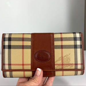 Vintage Burberry Haymarket Check Wallet Authentic
